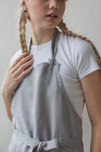 Load image into Gallery viewer, 100% Linen Italian Apron in Light Grey