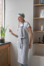 Load image into Gallery viewer, 100% Linen Italian Apron in Light Grey