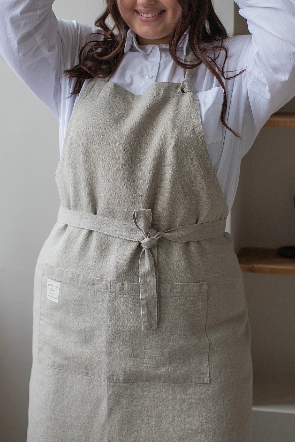 100% Linen Italian Apron in Natural – YOU'RE MY GOOSE