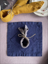 Load image into Gallery viewer, Linen Coasters 5X5- Navy Blue - Set Of 4 5X5