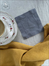 Load image into Gallery viewer, Linen Coasters - Fog Grey Set Of 4 5X5