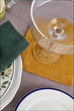 Load image into Gallery viewer, Linen Coasters - Mustard Yellow Set Of 4 5X5