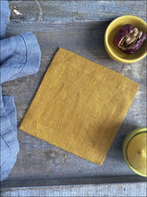 Load image into Gallery viewer, Linen Coasters - Mustard Yellow Set Of 4 5X5