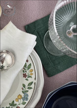 Load image into Gallery viewer, Linen Coasters - Pine Green Set Of 4 5X5