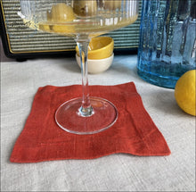 Load image into Gallery viewer, Linen Coasters - Salamander Orange Set Of 4 5X5