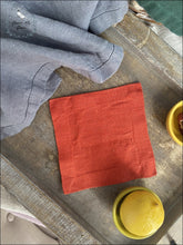 Load image into Gallery viewer, Linen Coasters - Salamander Orange Set Of 4 5X5