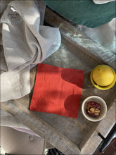 Load image into Gallery viewer, Linen Coasters - Salamander Orange Set Of 4 5X5