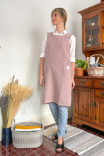 Load image into Gallery viewer, 100% Linen Japanese Apron in Oyster Rose
