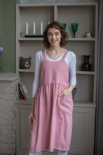 Load image into Gallery viewer, 100% Linen French Apron in Pink
