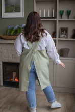 Load image into Gallery viewer, 100% Linen Japanese Apron in Sage
