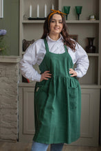 Load image into Gallery viewer, 100% Linen French Apron in Pine Green
