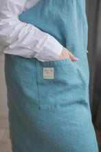 Load image into Gallery viewer, 100% Linen Japanese Apron in Azure
