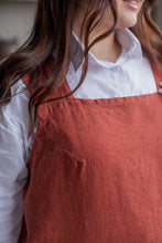 Load image into Gallery viewer, 100% Linen Japanese Apron in Terracotta
