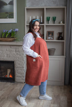 Load image into Gallery viewer, 100% Linen Japanese Apron in Terracotta
