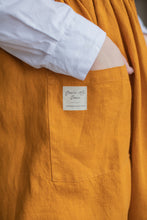 Load image into Gallery viewer, 100% Linen Cottage Dress Apron in Turmeric
