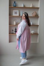 Load image into Gallery viewer, 100% Linen Cottage Dress Apron in Checkered Pink
