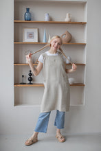 Load image into Gallery viewer, 100% Linen Japanese Apron in Natural
