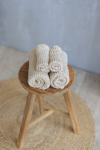 Load image into Gallery viewer, Linen Waffle Face Towel in Ivory - Set of 2
