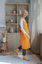 Load image into Gallery viewer, 100% Linen Japanese Apron in Mustard Yellow
