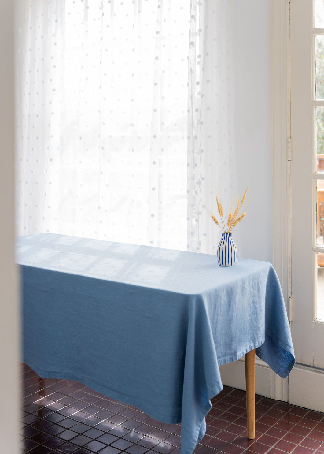 Linen Tablecloth - Sky Blue - 71