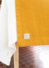 Load image into Gallery viewer, 100% Linen Table Runner in Mustard Yellow Large
