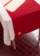 Load image into Gallery viewer, 100% Linen Table Runner in Christmas Red Medium
