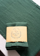 Load image into Gallery viewer, 100% Linen Table Runner in Pine Green Large
