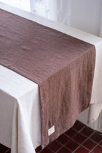 Load image into Gallery viewer, 100% Linen Table Runner in Chocolate Small
