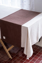 Load image into Gallery viewer, 100% Linen Table Runner in Chocolate Medium
