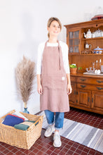 Load image into Gallery viewer, 100% Linen Italian Apron in Mauve

