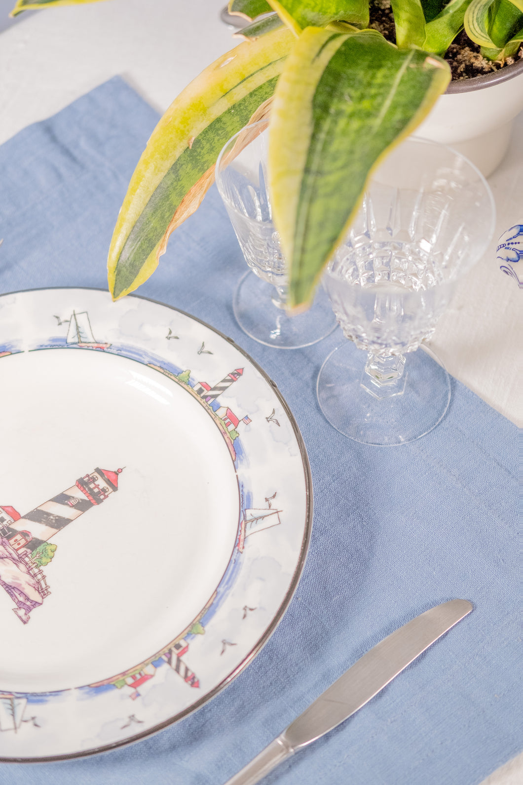 100% Linen Placemats in Sky Blue