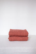 Load image into Gallery viewer, Linen Waffle Hand Towel in Peach
