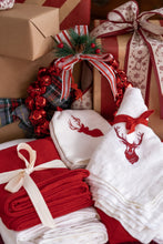Load image into Gallery viewer, 100% Linen Table Runner in Christmas Red Small
