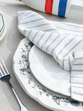 Load image into Gallery viewer, 100% Linen Classic Napkins in Ticking Stripe - Set of 4
