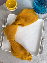 Load image into Gallery viewer, 100% Linen Classic Napkins in Mustard Yellow - Set of 4
