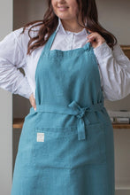 Load image into Gallery viewer, 100% Linen Italian Apron in Azure
