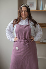 Load image into Gallery viewer, 100% Linen Italian Apron in Lavender

