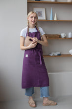 Load image into Gallery viewer, 100% Linen Italian Apron in Violet
