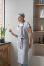 Load image into Gallery viewer, 100% Linen Italian Apron in Light Grey
