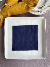 Load image into Gallery viewer, Linen Coasters 5X5- Navy Blue - Set Of 4 5X5
