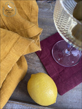 Load image into Gallery viewer, Linen Cocktail Napkins 5X5- Bordeaux - Set Of 4 5X5
